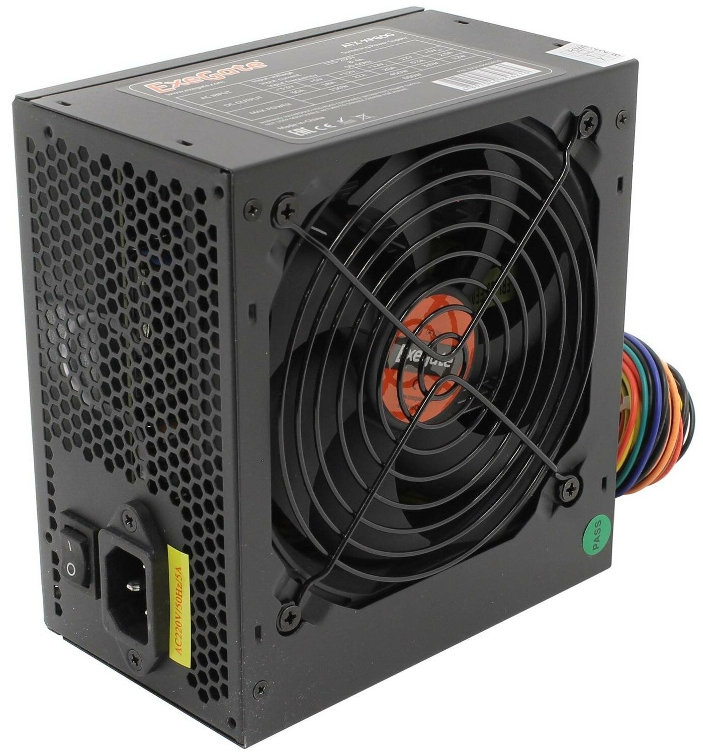 Блок питания ATX Exegate EX219465RUS 600W, black, 12cm fan, 24p+4p, 6/8p PCI-E, 3*SATA, 2*IDE, FDD - фото №7