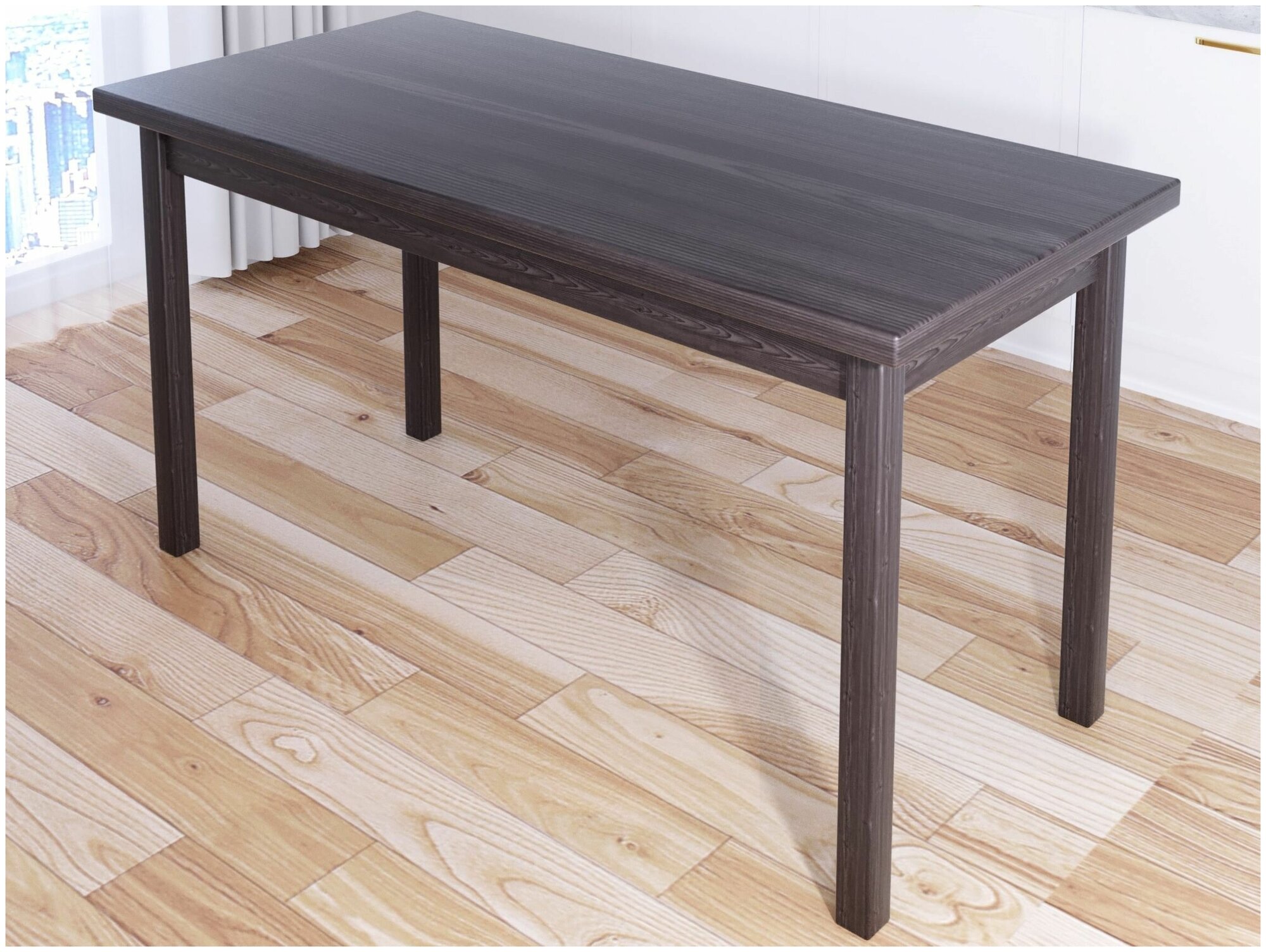 Стол кухонный Классика из массива сосны, столешница 40 мм и ножки цвета венге, 140х80х75 см