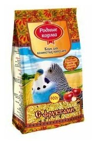 Родные корма корм д/волнистых попугаев с фруктами 900 гр 4649, (18 шт)