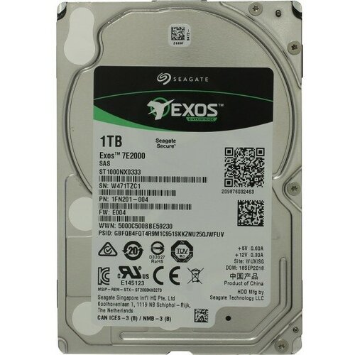 Жесткий диск SEAGATE Original SAS 30 1Tb ST1000NX0333 Enterprise Capacity 7200rpm 128Mb 25 1307100₽