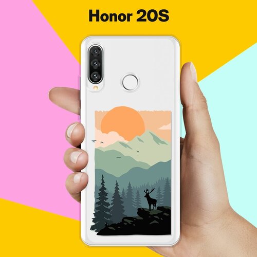 силиконовый чехол горы и озеро на honor 20s Силиконовый чехол Горы и лес на Honor 20s