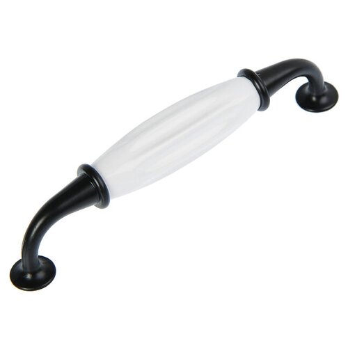 Ручка скоба STYLISH Ceramics 003, 128 мм, керамическая чёрная (1 шт.)