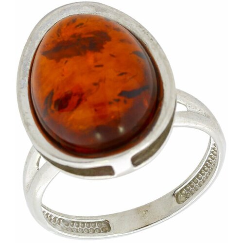 фото Серебряное кольцо дарвин 920041214aa-к с янтарём, размер 18 diamant-online