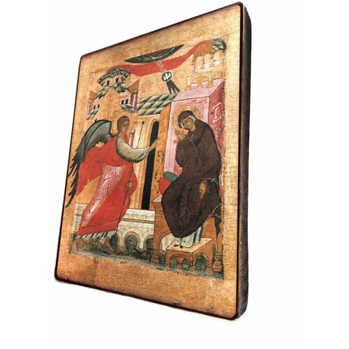 Освященная икона на дереве ручной работы - Святой Илья Пророк, арт И007-4, 15х20х1,8 см