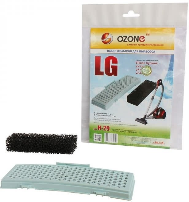 OZONE H-29 Набор фильт. для пыл. LG: губчатый+HEPA фильтр тип фильтра: ADQ73254301 - фотография № 5