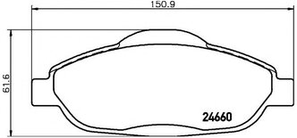 Дисковые тормозные колодки передние Mintex MDB2950 для Peugeot 3008, Peugeot 308 (4 шт.)