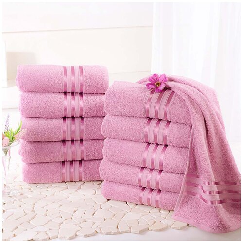 фото Доми полотенце для лица harmonika цвет: розовый 50х80 см - 10 шт dome