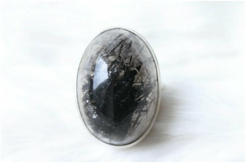 Кольцо 100% Ural, кварц, размер 18, черный