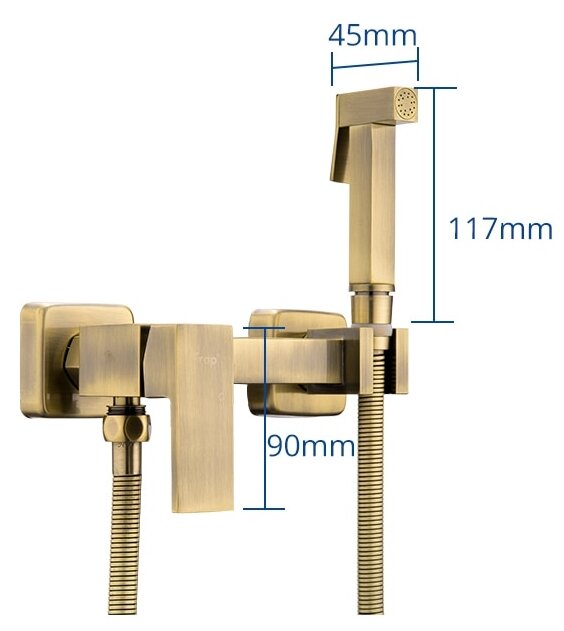 Гигиенический душ Frap F7504-4, бронза - фотография № 2