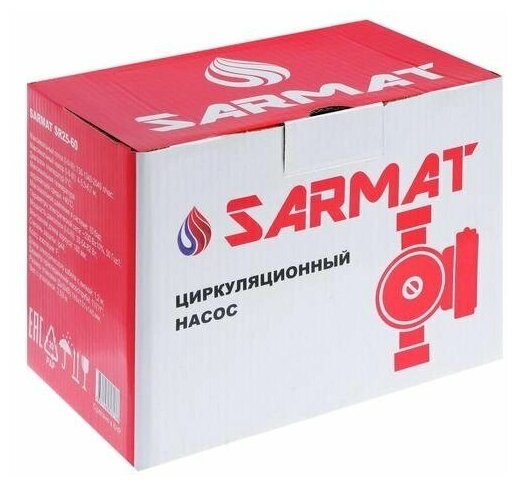 Насос циркуляционный SARMAT SR 25-40 (4 м, 3.0 м3/ч, 1"-1 1/2", 180 мм) - фотография № 16