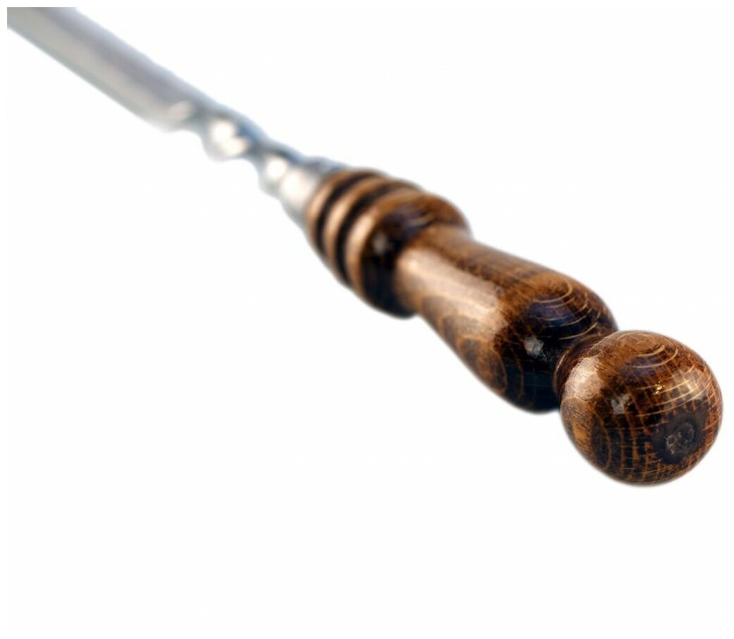 6 шампуров с деревянной ручкой для люля - кебаб 14мм - 45 см - фотография № 3