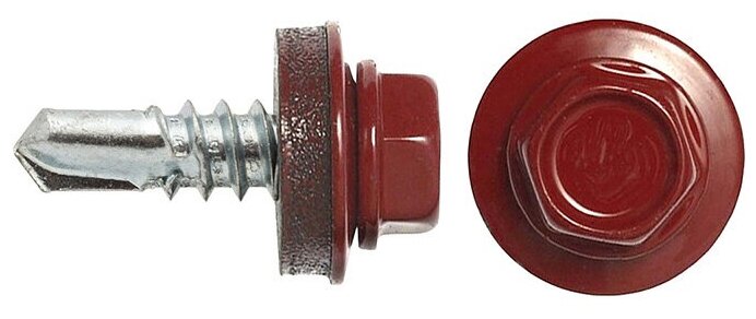 фото Саморез кровельный 5,5х19 красный RAL3005 (250шт)