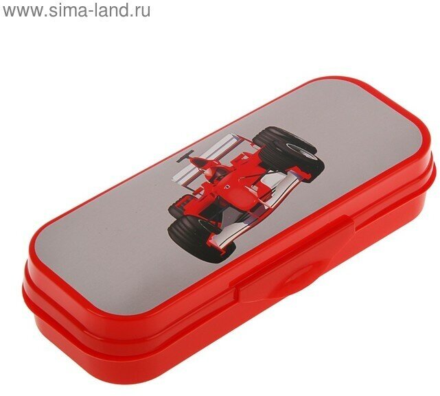 Пенал-футляр Стамм "Автомобиль", 90 х 217 х 43 мм, пластиковый, красный