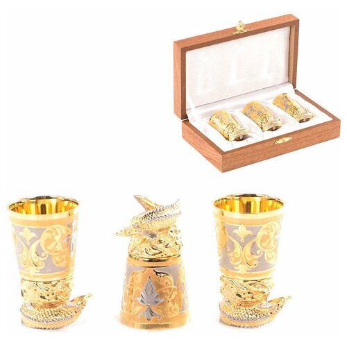 Уральский сувенир Набор из трёх стопок-перевёртышей 