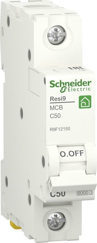 Автоматический выключатель Schneider Electric Resi9 1P 50А характеристика C