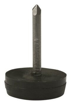 Подпятник с гвоздиком, d-14 мм, черный, 20 штук