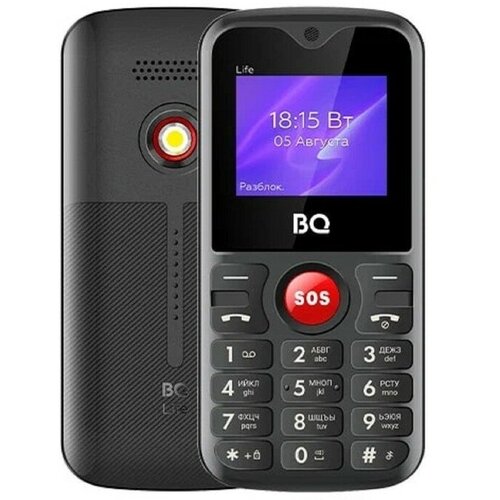 Сотовый телефон BQ M-1853 Life 177 2 sim 32Мб microSD 600 мАч фонарик черно-красный 1571₽