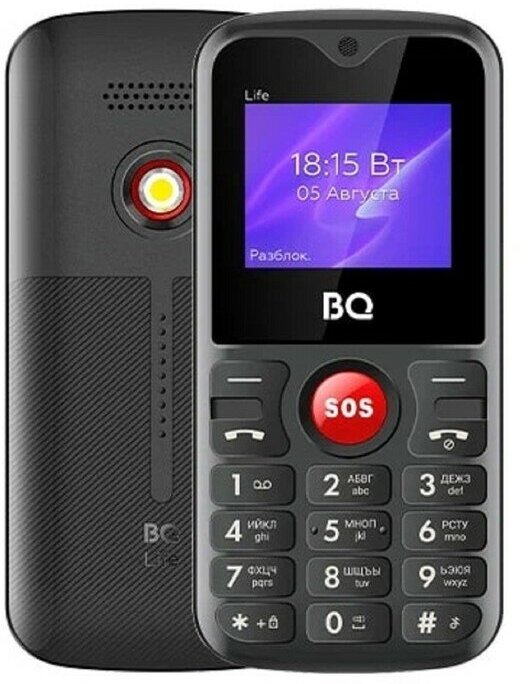 Сотовый телефон BQ M-1853 Life, 1.77", 2 sim, 32Мб, microSD, 600 мАч, фонарик, черно-красный