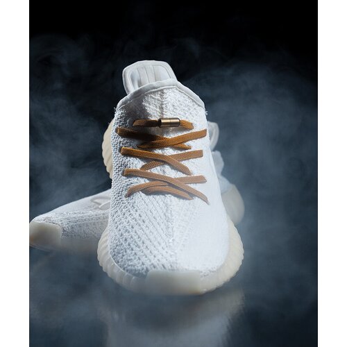 Эластичные шнурки для обуви коричневые 100см с креплением