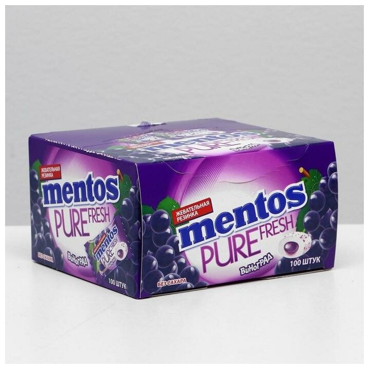 Жевательная резинка Mentos (Ментос) Виноград, 100 шт/ Жвачка без сахара оптом - фотография № 3