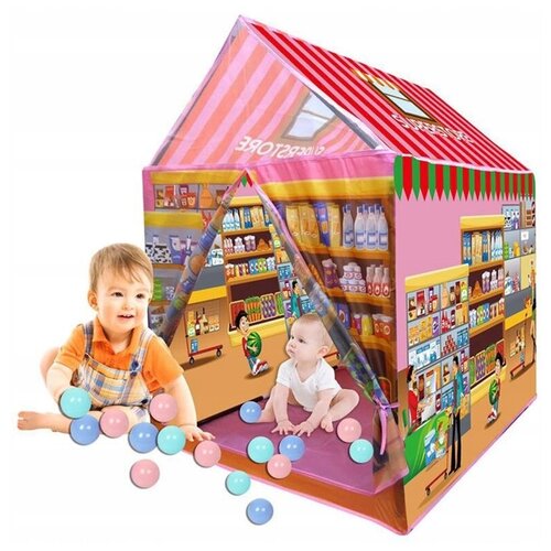 фото Палатка детская игровая магазин 85х62х95 см розовая babysito