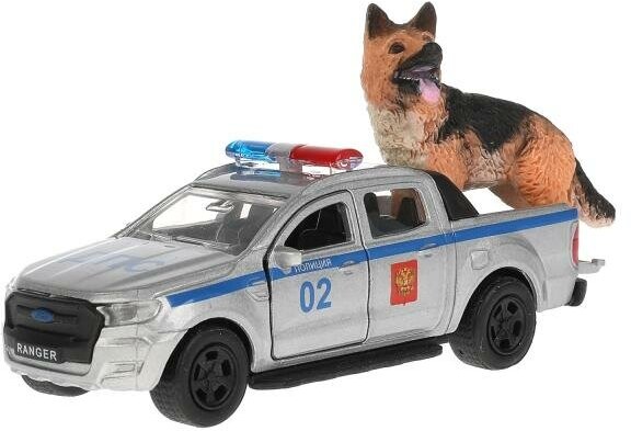 Модель машины Технопарк Ford Ranger пикап, Полиция, с собакой, инерционная SВ-18-09-FR-Р+DОG-WВ