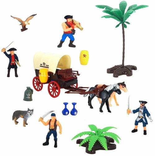 Игровой набор Keyly toys Пираты, повозка с лошадью  0807-F8