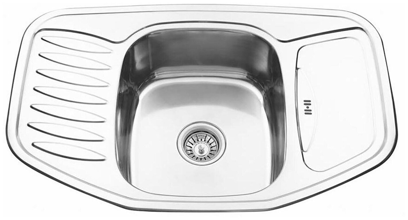 Мойка кухонная врезная нержавеющая сталь SINKLIGHT N 7851 U 0.8/180 1P глянец