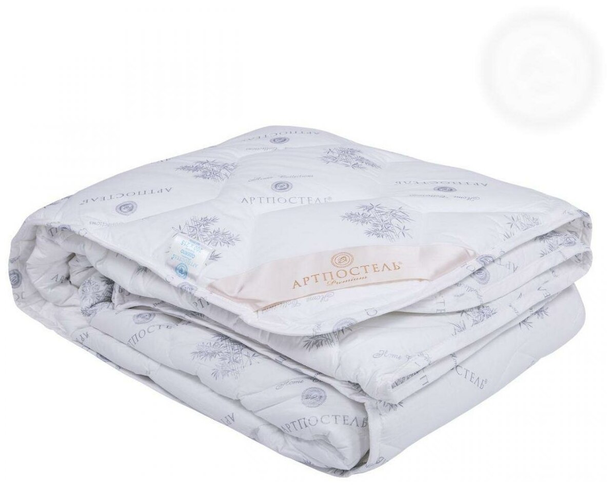 Одеяло Бамбук Premium Облегченное Белый размер 110х140 Тик АртПостель - фотография № 1
