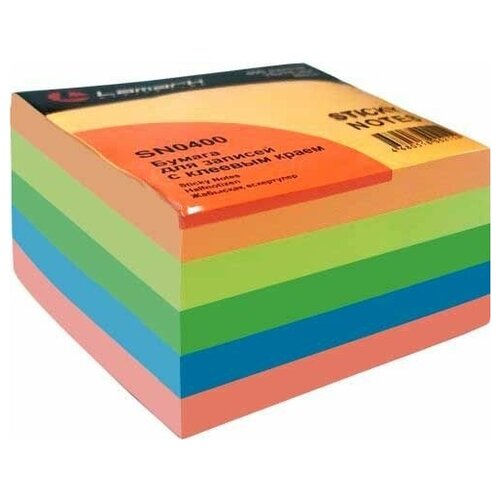 Бумага для заметок с клеевым краем 76*76мм 400л 5 цветов неон LAMARK SN0400