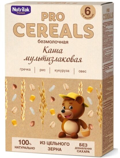 Каша мультизлаковая Nutrilak Premium Pro Cereals цельнозерновая безмолочная, 200гр - фото №12
