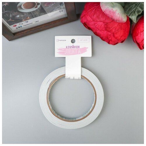 фото Клейкая лента двусторонняя пластик ширина 1 см намотка 20 метров 4460370 арт узор