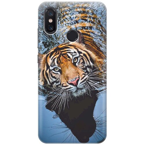 фото Re:pa накладка transparent для xiaomi mi 8 с принтом "тигр купается"