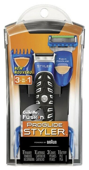 Бритва-стайлер Gillette Fusion5 ProGlide Styler, 1 сменная кассета ProGlide Power + 3 насадки для моделирования бороды/усов - фото №17