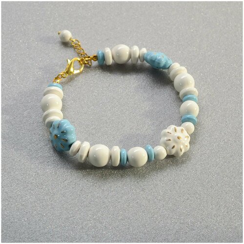 Браслет Tularmodel, размер 19 см., размер M, голубой, белый