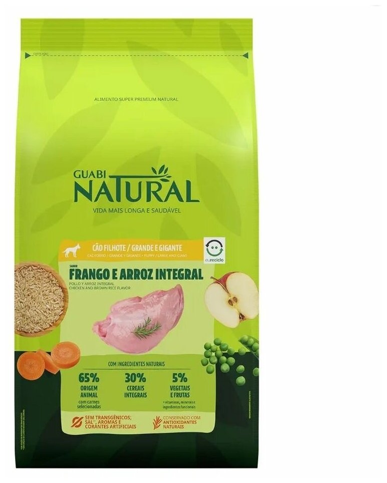 Guabi Natural Puppy Сухой корм для щенков крупных пород цыпленок и ...