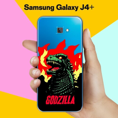 Силиконовый чехол на Samsung Galaxy J4+ Огонь / для Самсунг Галакси Джей 4 Плюс 2018 матовый soft touch силиконовый чехол на samsung galaxy j4 самсунг джей 4 плюс черный