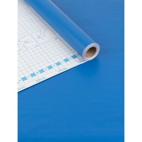 Пленка самоклеящаяся интерьерная однотонная, для мебели 0,45х8 м, 0,07 мм. синяя