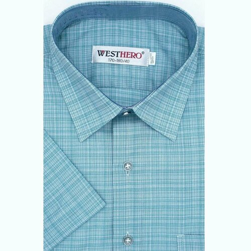 Рубашка Westhero, размер 38, бирюзовый