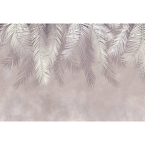 Панно декоративное DIVINO DECOR Листья на пудровом фоне 2 4*2,7 м Z1-294