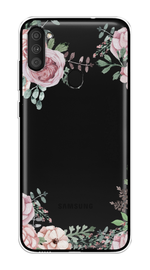 Силиконовый чехол на Samsung Galaxy M11 / Самсунг Галакси М11 Нежные розы акварель, прозрачный