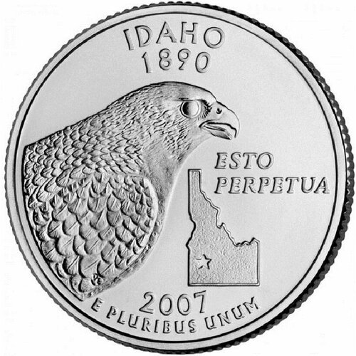 (043p) Монета США 2007 год 25 центов Айдахо Медь-Никель UNC 2007 монета новая зеландия 2007 год 1 доллар скаутское движение 100 лет медь никель буклет
