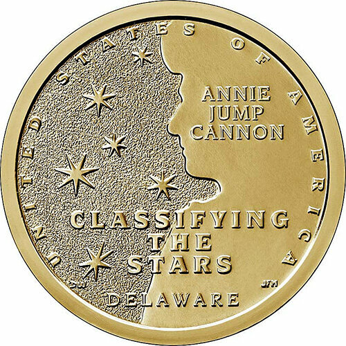 (02p) Монета США 2019 год 1 доллар Энни Джамп Кэннон Латунь UNC джамп ш живи на грани