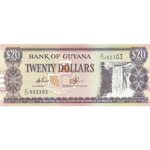Гайана 20 долларов 1996 г. (№2) гайана 10 долларов 1966 1992 гг 1 2