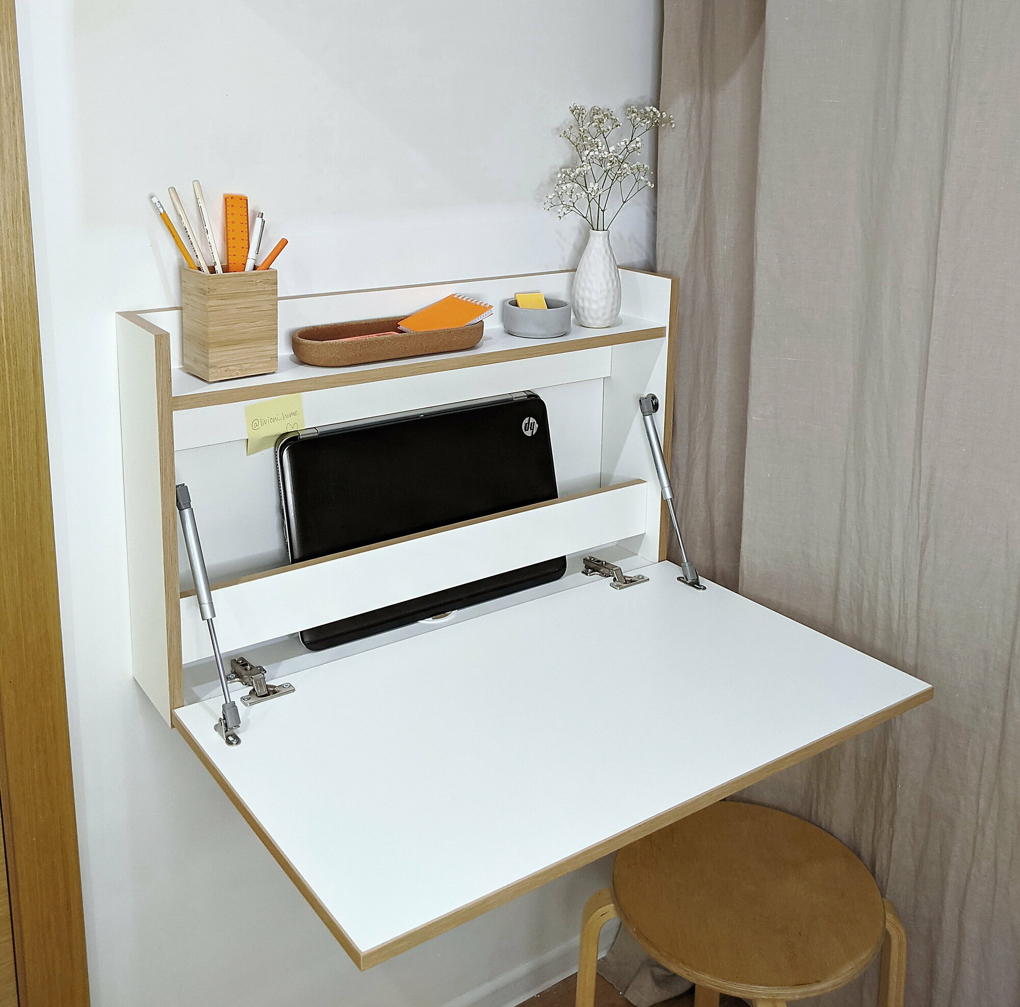 Компьютерный стол подвесной (навесной), складной, письменный стол 75*45*16 см - фотография № 2