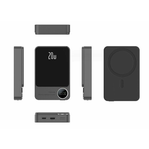 Внешний магнитный аккумулятор с беспроводной зарядкой Power Bank 5000мАч 20 Вт серебристный 242500₽