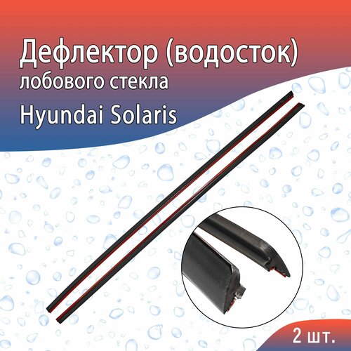 Водосток (дефлектор) лобового стекла для Hyundai Solaris (2017-н. в) / Хендай Солярис 2