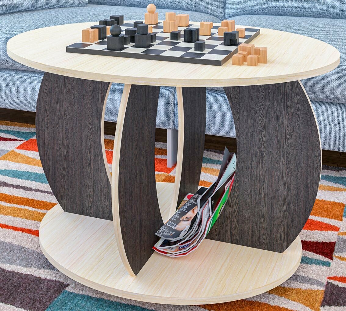 фото Журнальный столик глобус дуб молочный/венге