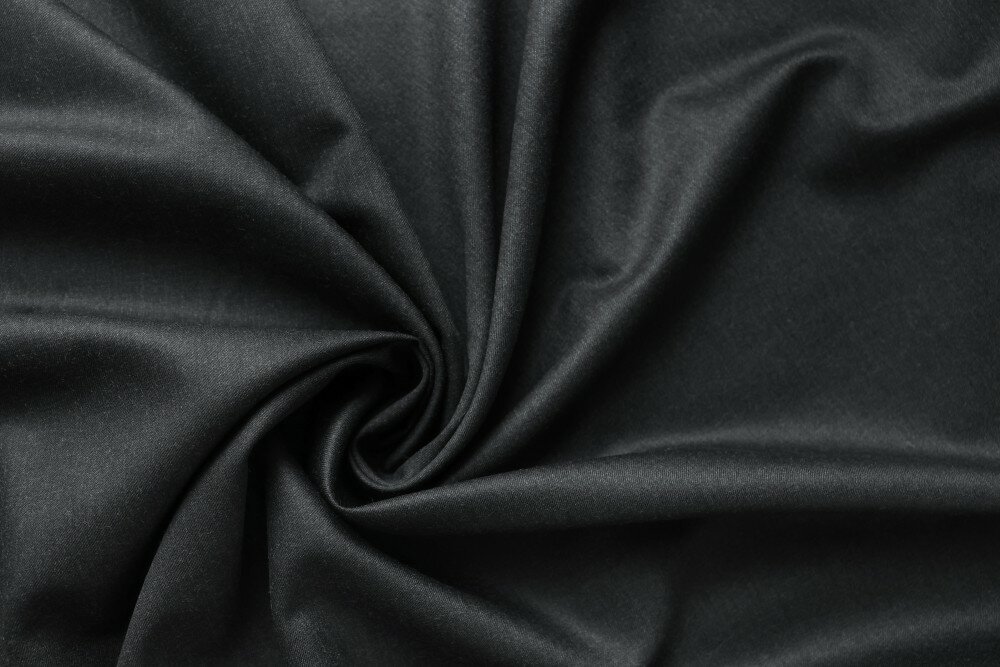 Ткань темно-серая костюмная шерсть меланж
