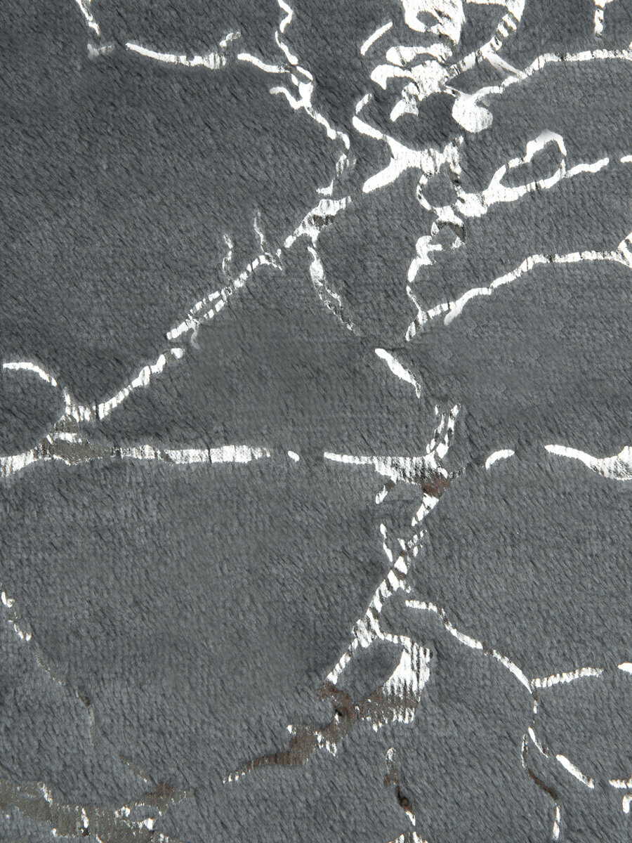 Плед TexRepublic Shick 200х220 см Евро, покрывало велсофт, серый, мягкий, плюшевый с рисунком мрамор - фотография № 6